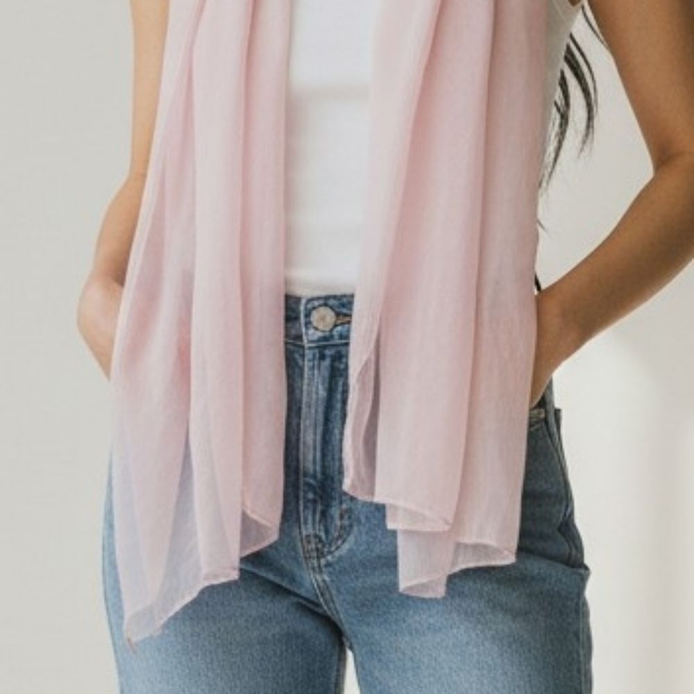 Elegant Pale Pink Sheer Scarf
